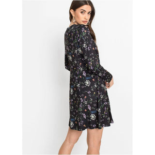 Bodyflirt Black Floral Jersey Dress