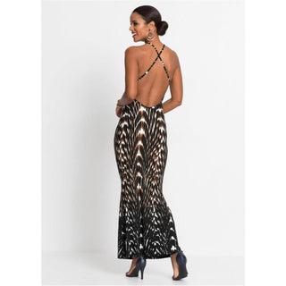 Bodyflirt Black Printed Sleeveless Maxi Dress
