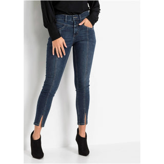 Bodyflirt Blue Stone Stretch Jeans with Slits-Jeans-Bodyflirt-12-29in-Blue-Miss Bella