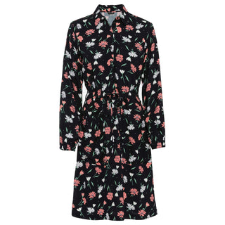 Bodyflirt Black Floral Shirt Dress-Dress-Bodyflirt-12-Black-Miss Bella
