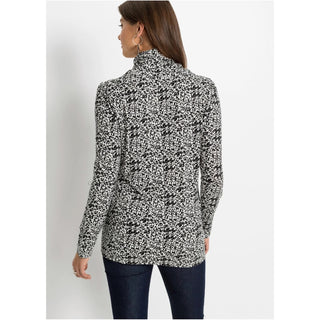 Bodyflirt Black Lyocell Turtleneck Blouse-Blouse-Bodyflirt-14/16-Black-Miss Bella