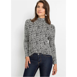 Bodyflirt Black Lyocell Turtleneck Blouse-Blouse-Bodyflirt-14/16-Black-Miss Bella