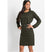 Bodyflirt Dark Olive Checked Belted Dress-Dress-Bodyflirt-14/16-Olive-Miss Bella