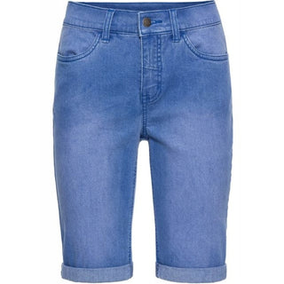 John Baner Blue Stone Stretch Denim Shorts-Shorts-John Baner-12-Blue-Miss Bella