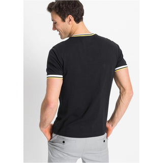 Rainbow Black Piped Men T-Shirt-T-Shirt-Rainbow-2XL-Black-Miss Bella