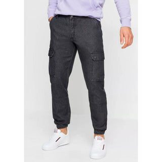 Rainbow Cargo Pocket Jeans Black Stone 40W 32L-Trousers-Rainbow-Miss Bella