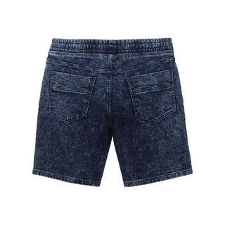 Rainbow Men Dark Blue Stone Sporty Denim Joggers Shorts-Shorts-Rainbow-42W-Blue-Miss Bella